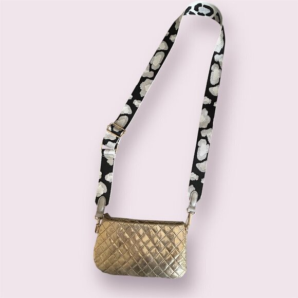 Handbags - Reversible Leopard Print Wide Detachable Purse Strap Adjustable